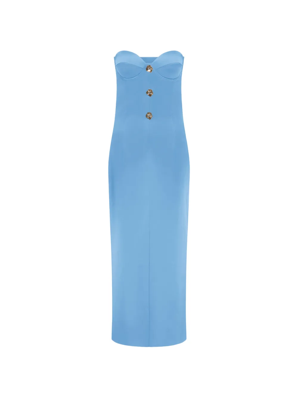 Violante Nessi Schulterfreies Cady Midikleid - Blau