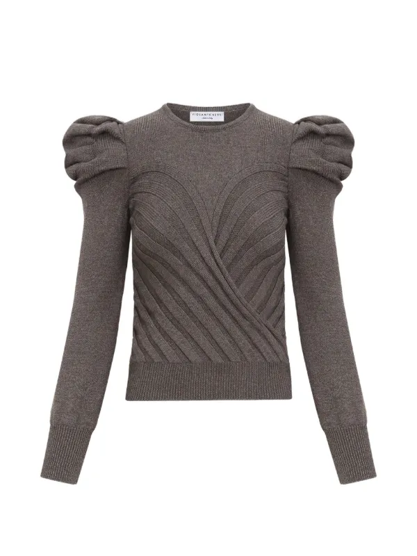 Violante Nessi Structured-shoulder Sweater in Brown