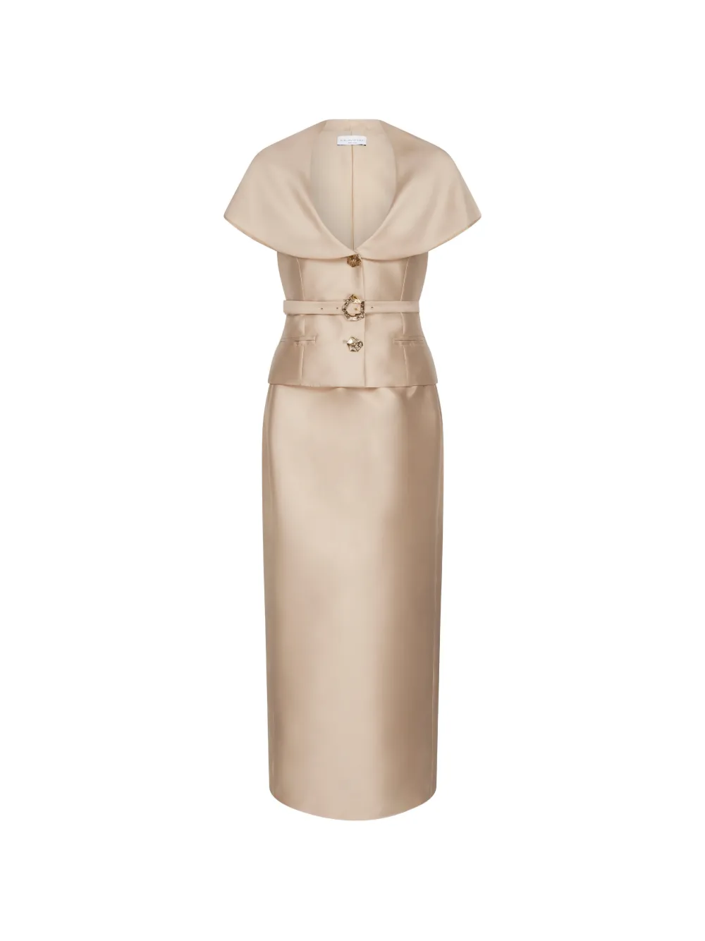 Violante Nessi Manuela belted silk-mikado maxi dress