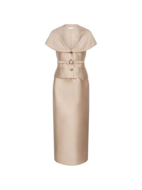 Violante Nessi Manuela belted silk-mikado maxi dress