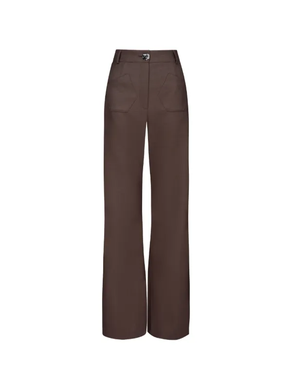Violante Nessi Francis Flared Trousers in Brown