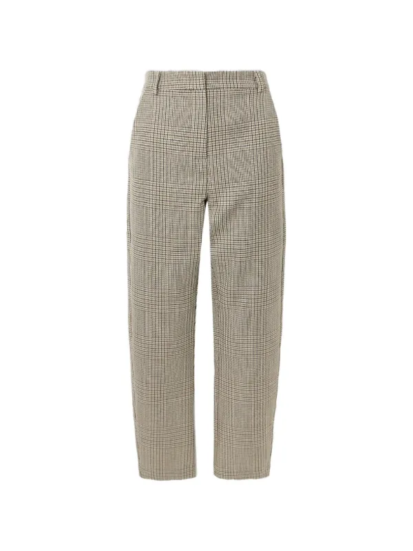 Violante Nessi New York Houndstooth Wool Trousers in Neutrals