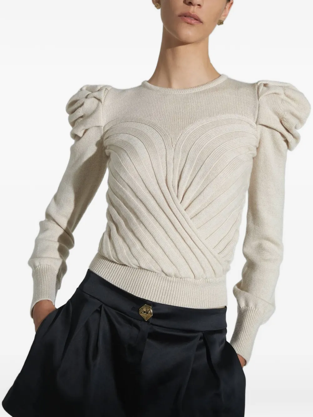Violante Nessi Puff-sleeve Sweater in Neutrals, view 4