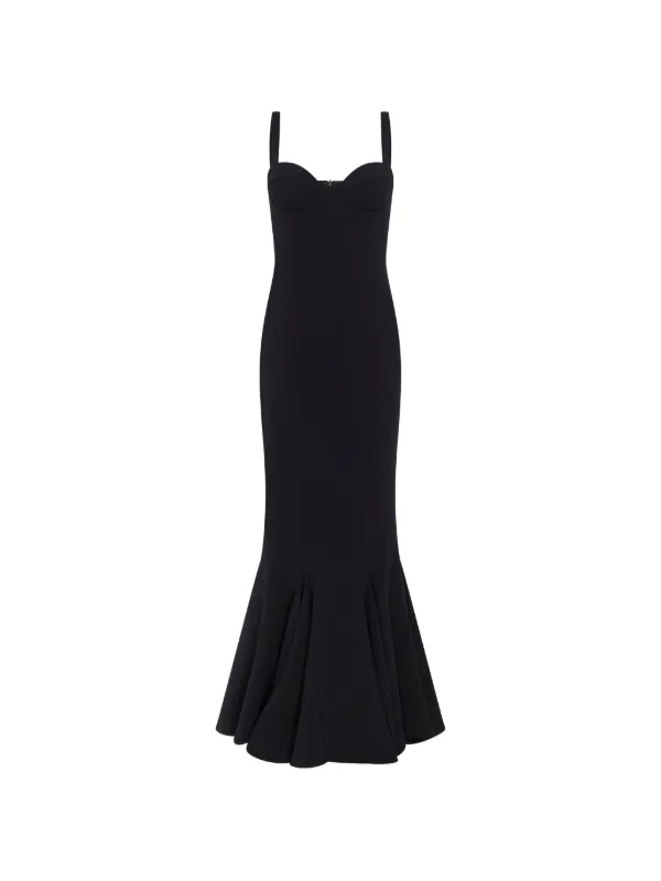 Violante Nessi Petrarca Sculpted Maxi Dress in Black