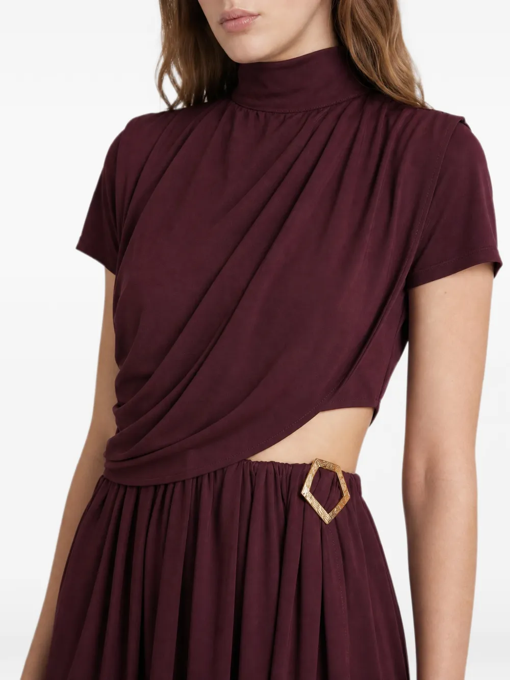 Violante Nessi Pagani Buckle-detail Dress in Red, view 4
