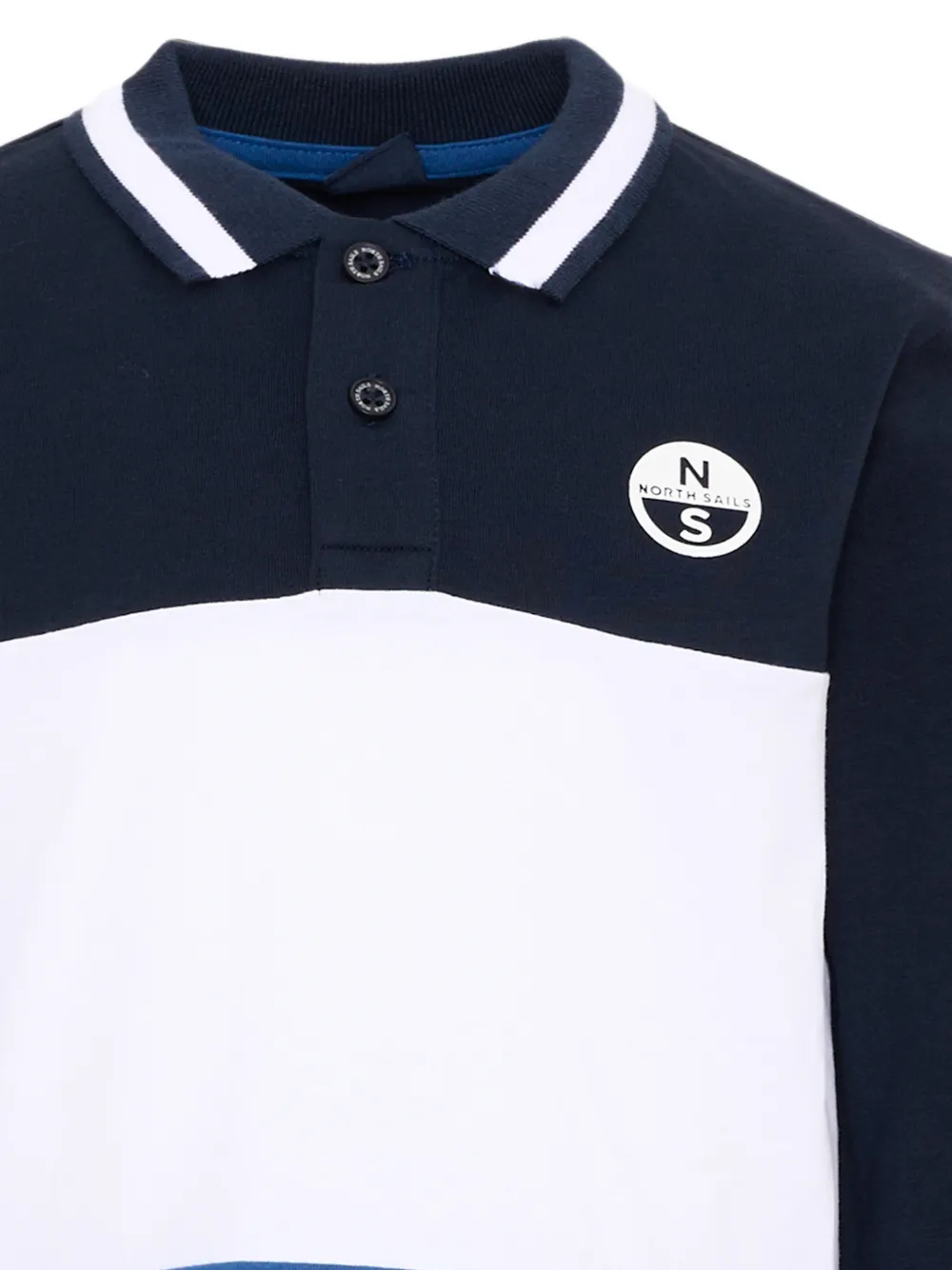 North Sails Kids Poloshirt met colourblocking en lange mouwen Blauw