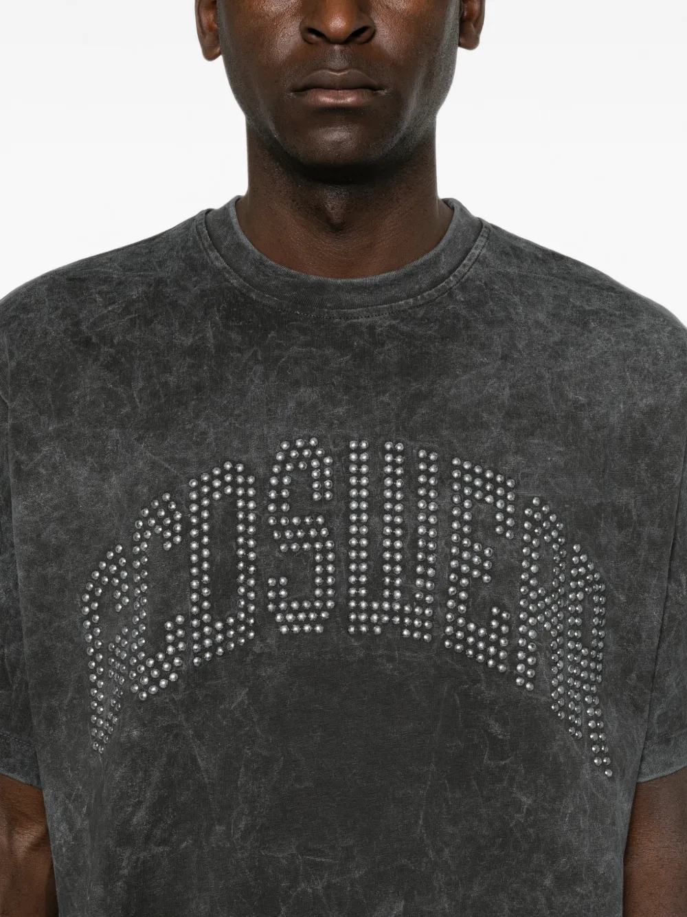 GCDS T-shirt met logo studs Grijs