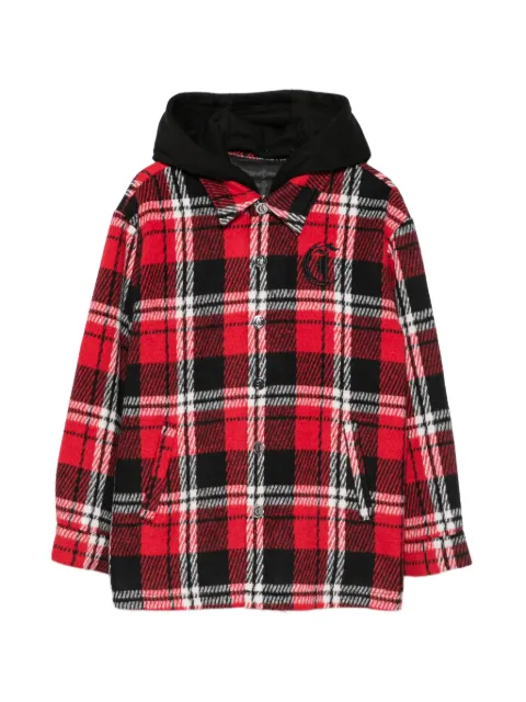 Roberto Cavalli Junior camisa a cuadros con capucha
