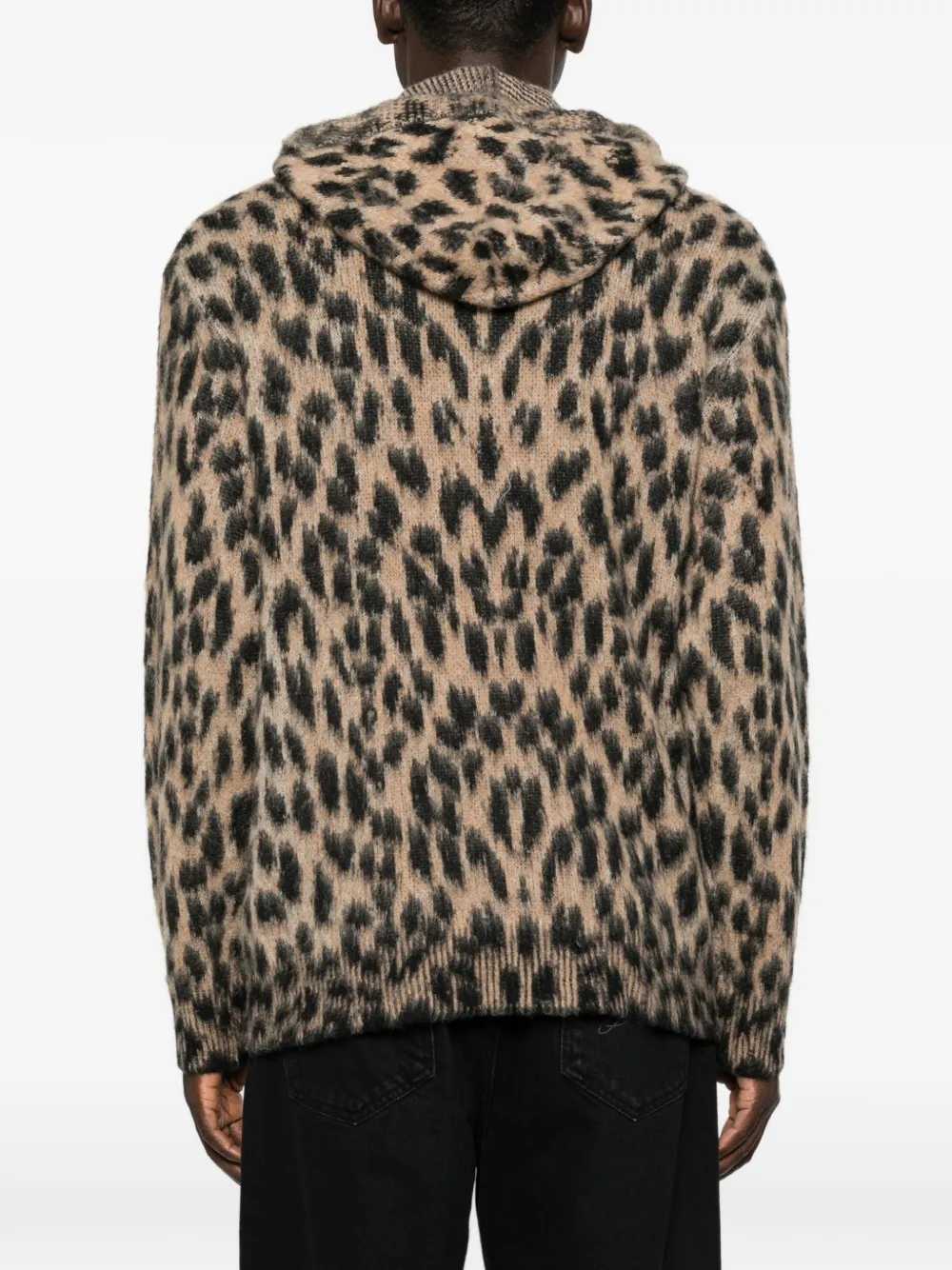 Laneus Hoodie met luipaardprint Beige