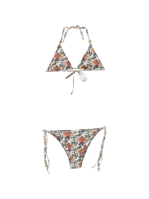 Anjuna floral-print tie-fastening bikini