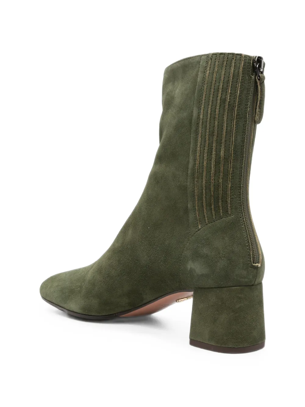 Aquazzura Saint Honore rear-zip ankle boots Groen