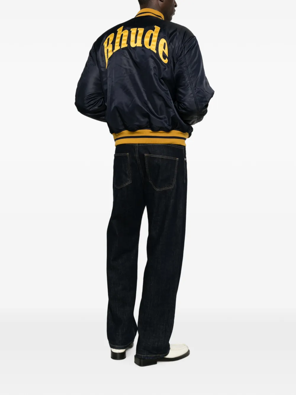 RHUDE Jack met logopatch en gestreepte afwerking Blauw