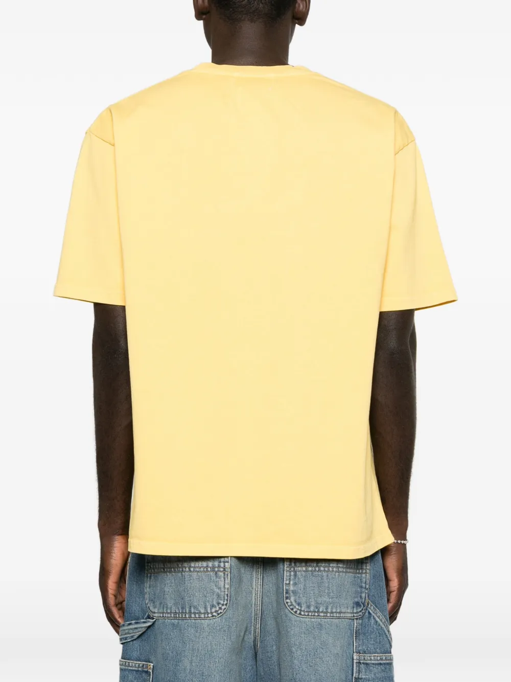 RHUDE T-shirt met logoprint Geel