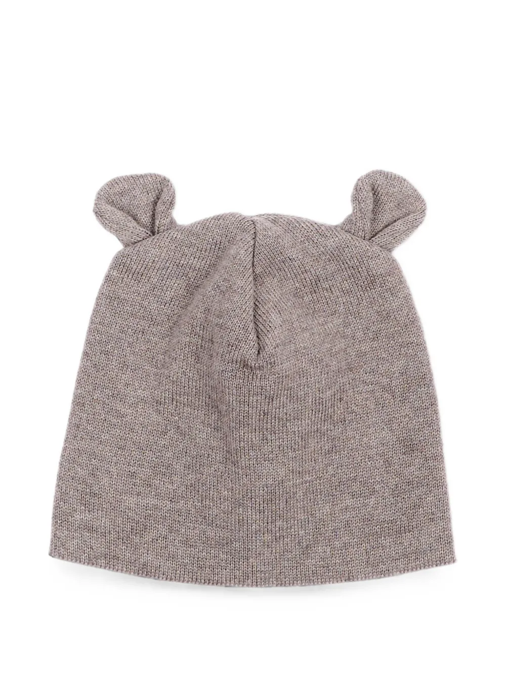 Little Bear ear-detail virgin-wool beanie hat - Marrone
