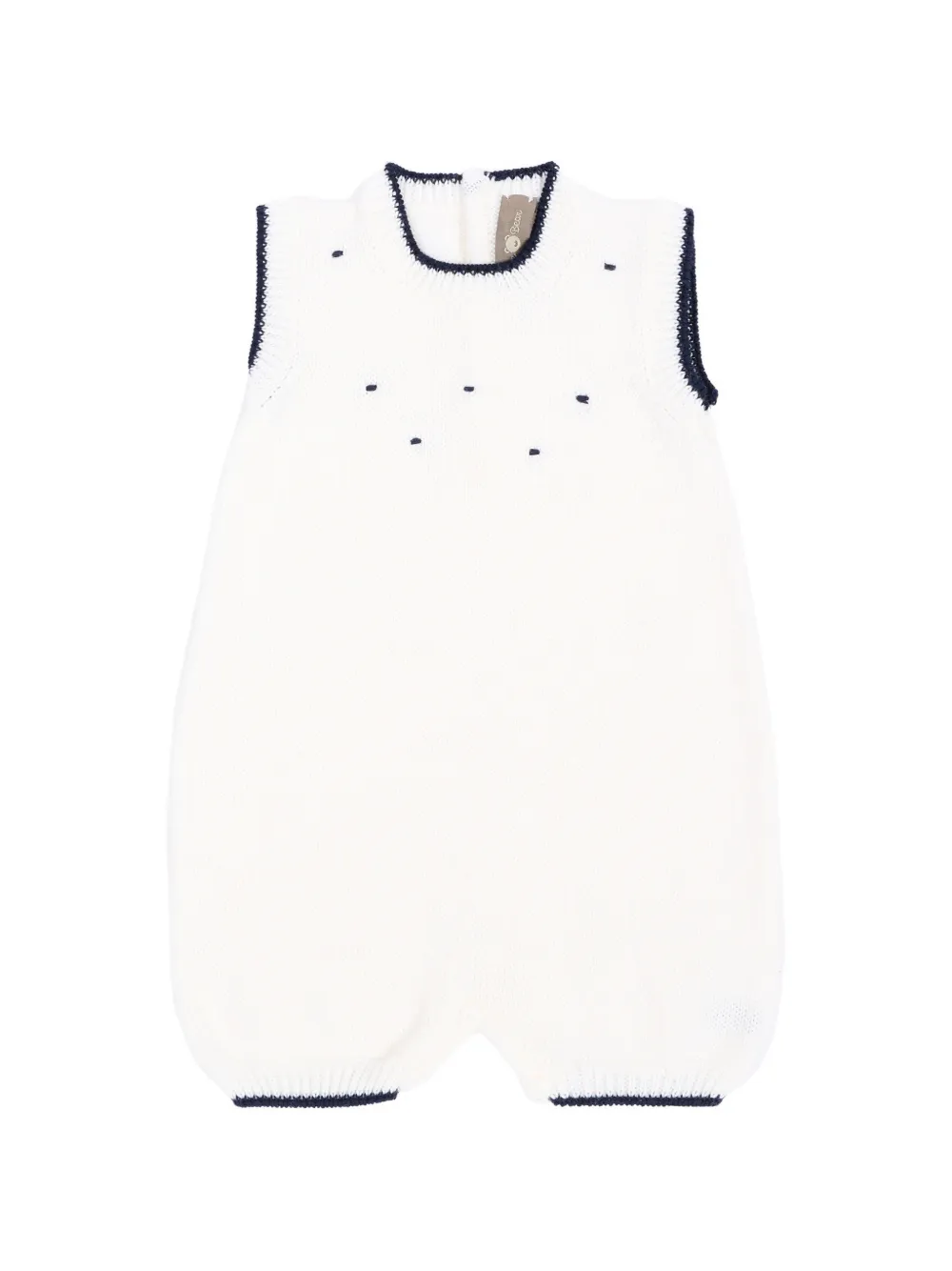 Little Bear embroidered sleeveless babywear - Bianco