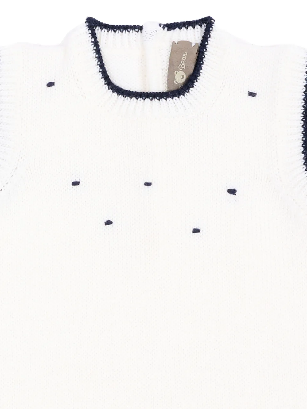Little Bear Mouwloze romper met borduurwerk Wit