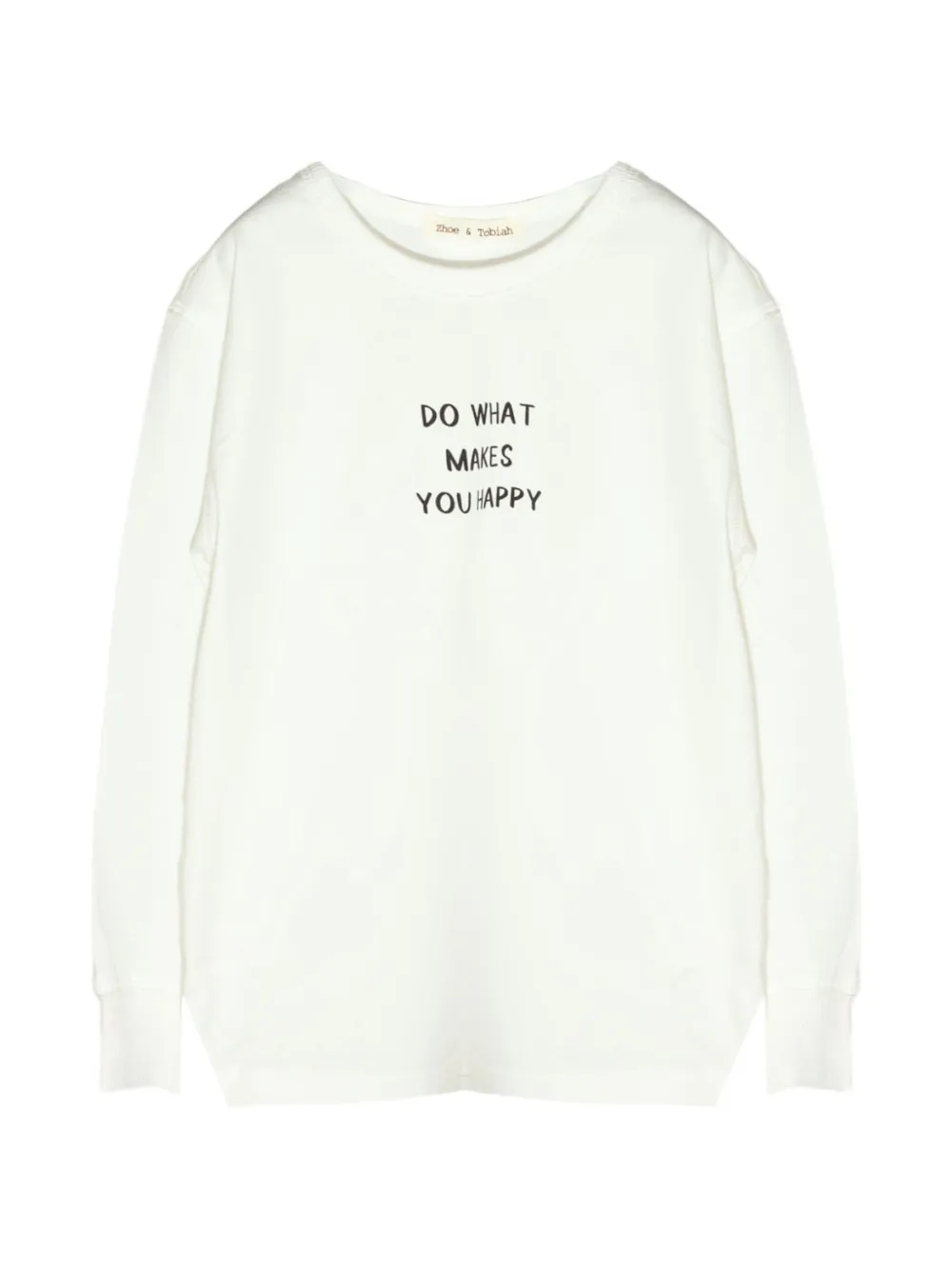 Zhoe & Tobiah slogan-print long-sleeve sweatshirt - Bianco