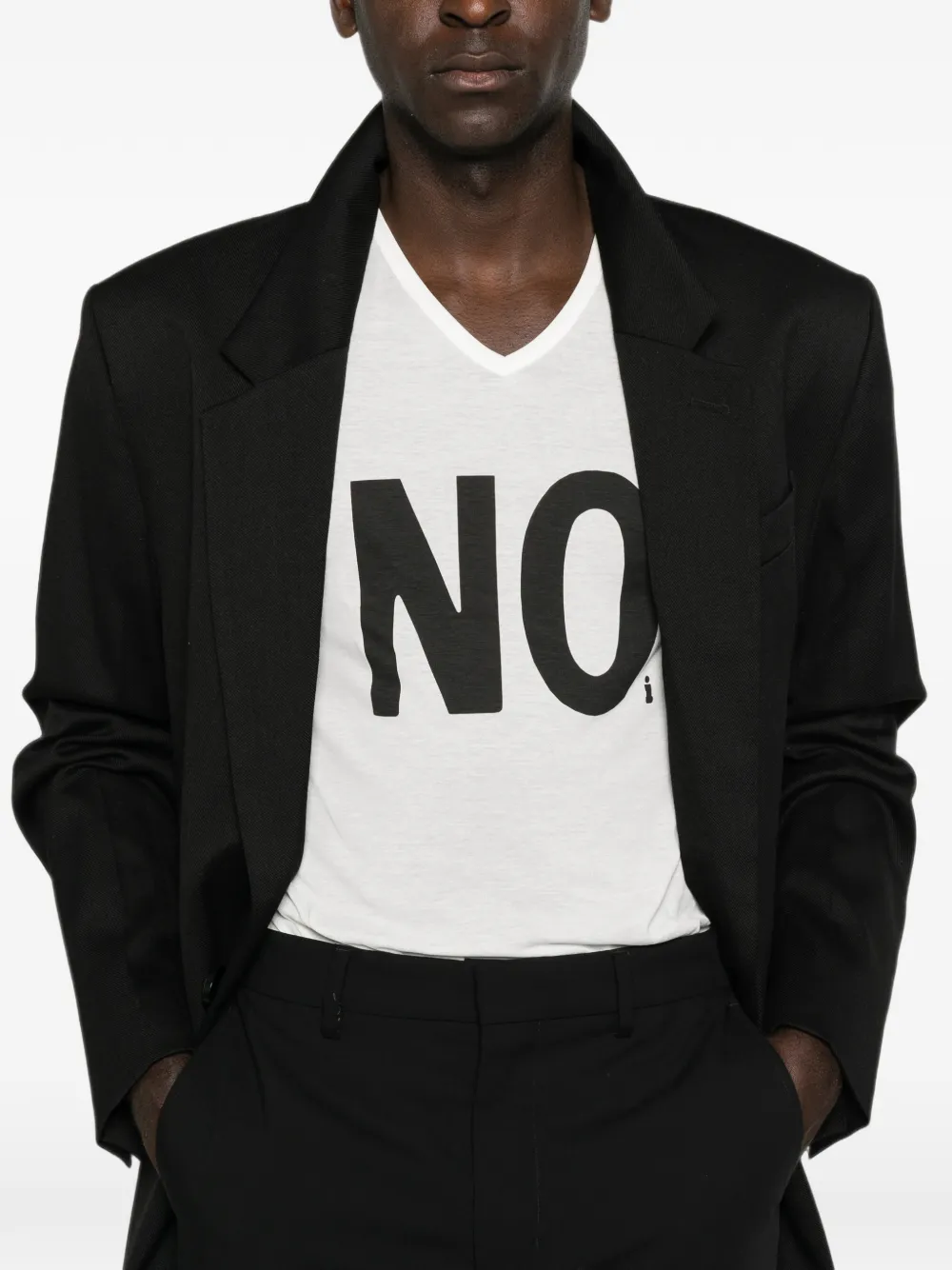 FENDI T-shirt met V-hals Wit