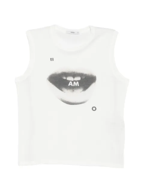 FENDI jersey top with Ti Amo print
