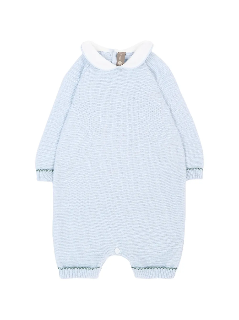 Little Bear Peter Pan-collar knitted babygrow - Blu