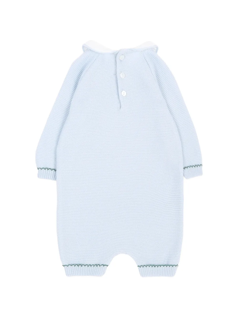 Little Bear Gebreide romper met Peter Pan-kraag Blauw