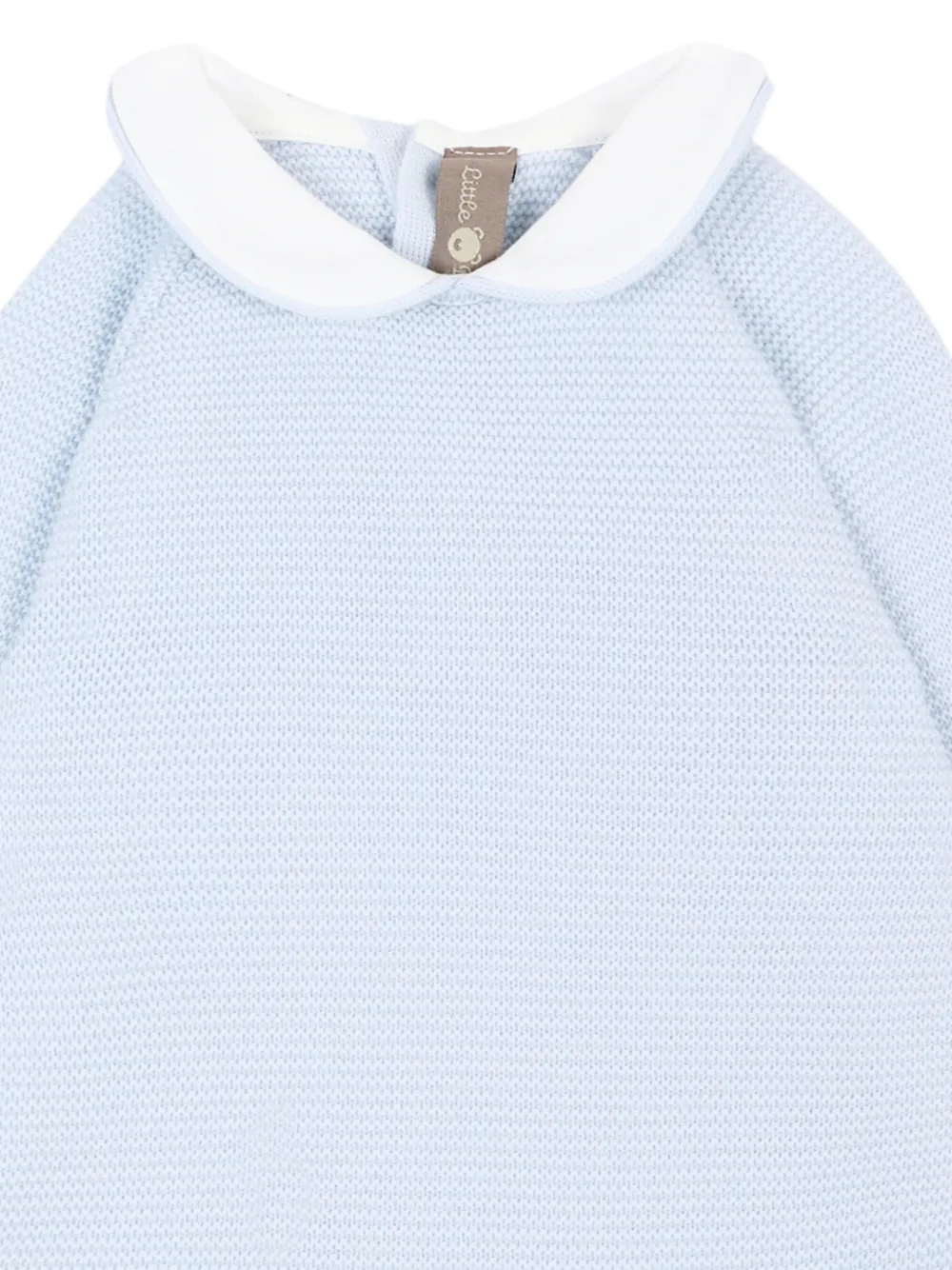 Little Bear Gebreide romper met Peter Pan-kraag Blauw