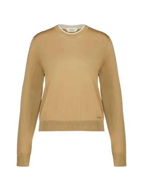 Versace embroidered wool knit sweater