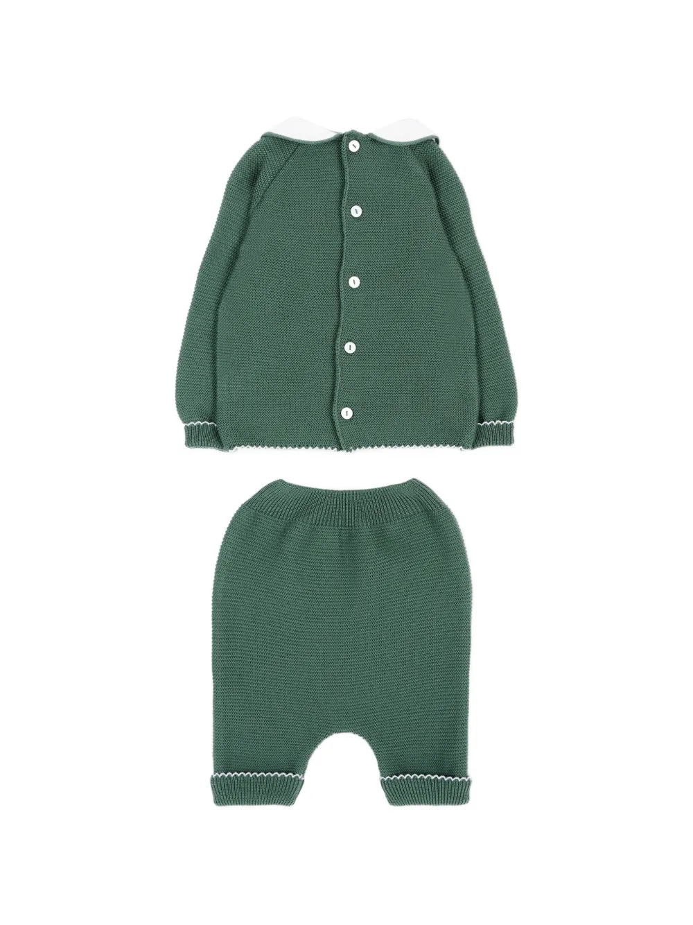Little Bear Trui en broek set met Peter Pan kraag Groen