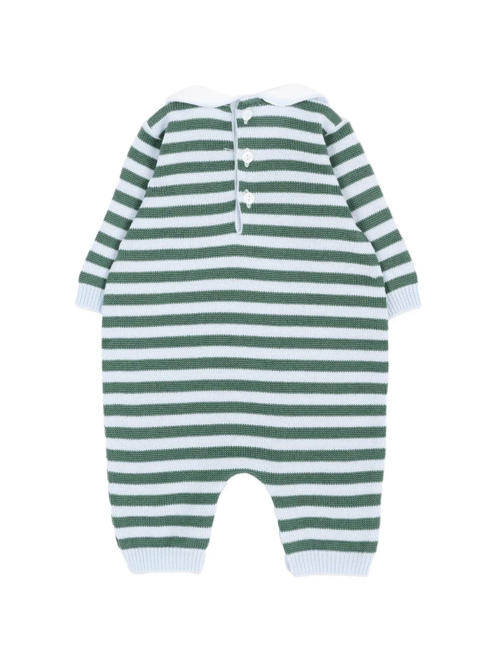 Little Bear Gestreepte romper met Peter Pan kraag Groen