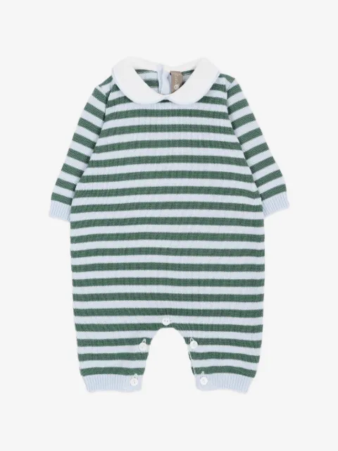 Little Bear striped Peter Pan collar romper