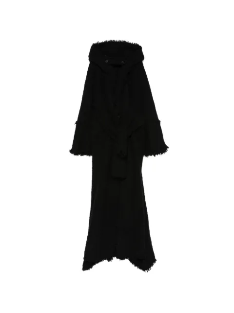 YEHUAFAN frayed hooded coat