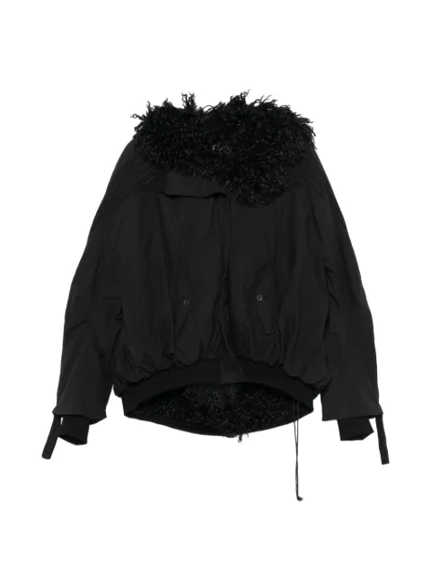 YEHUAFAN shearling-trim hooded coat