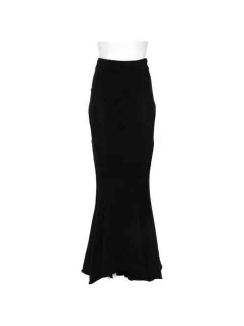 YEHUAFAN drawstring knitted maxi skirt