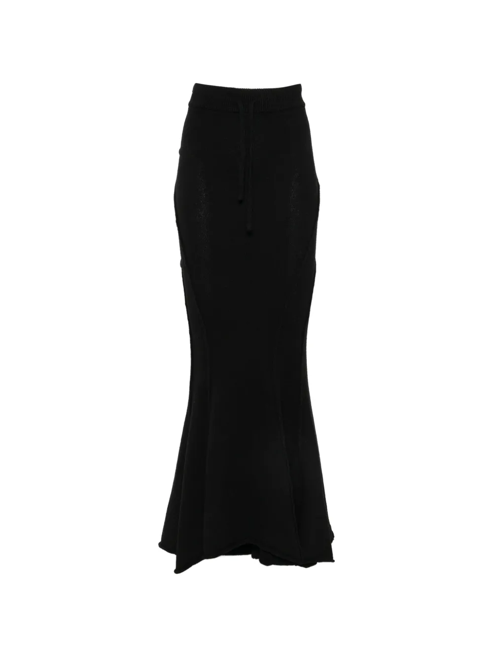 YEHUAFAN drawstring knitted maxi skirt