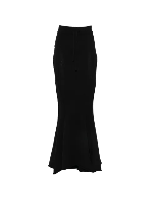 YEHUAFAN drawstring knitted maxi skirt