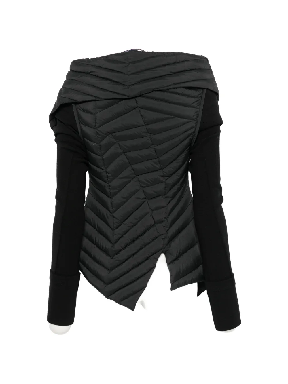 YEHUAFAN quilted asymmetric puffer jacket Zwart