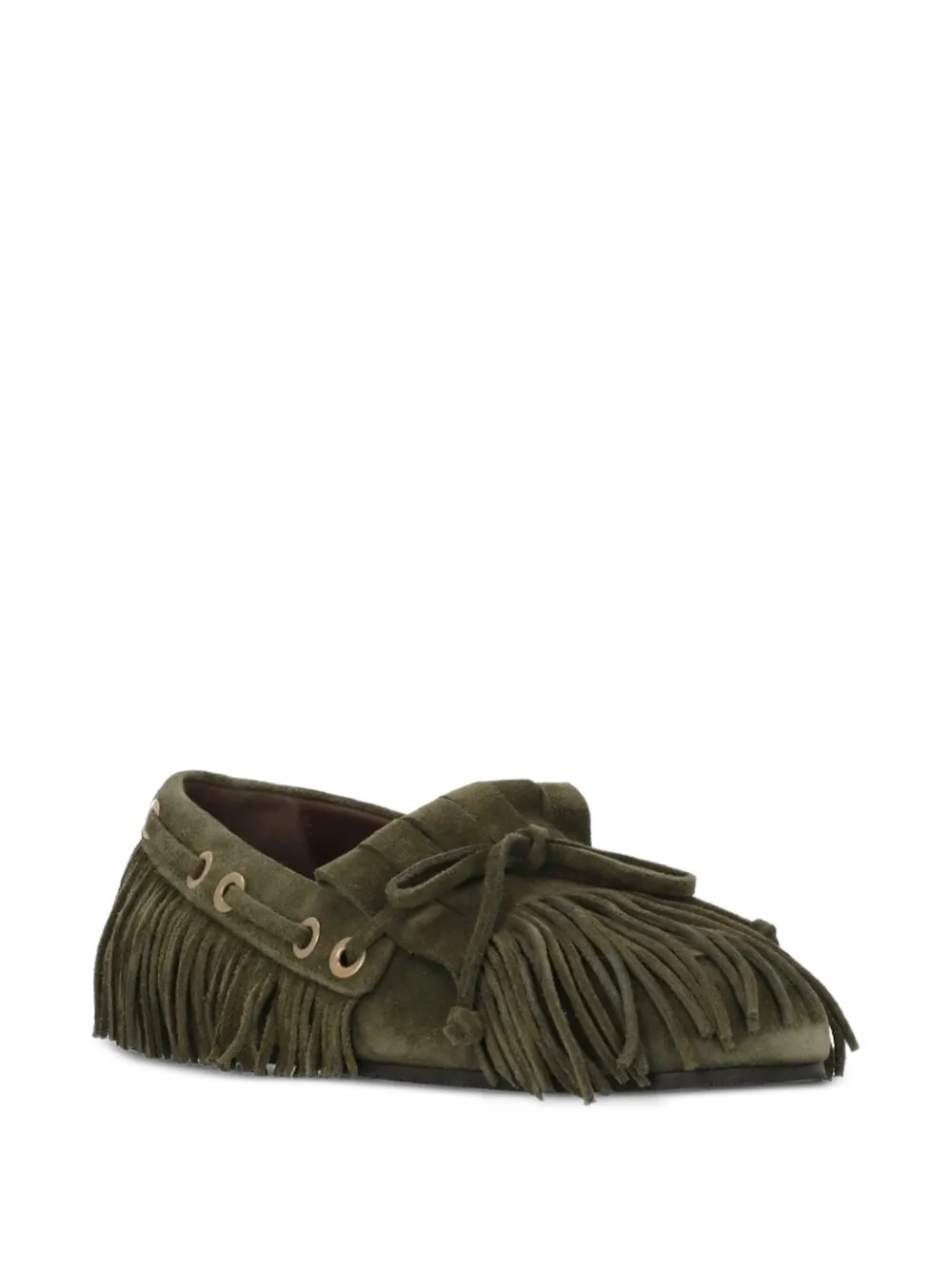 ETRO Suède loafers met franje Groen