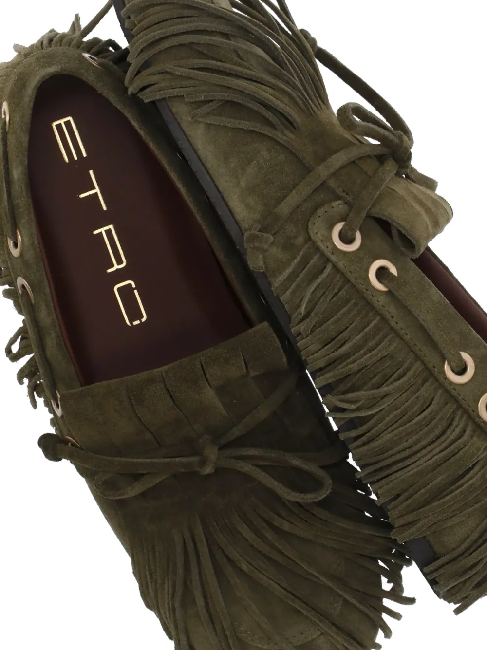 ETRO Suède loafers met franje Groen