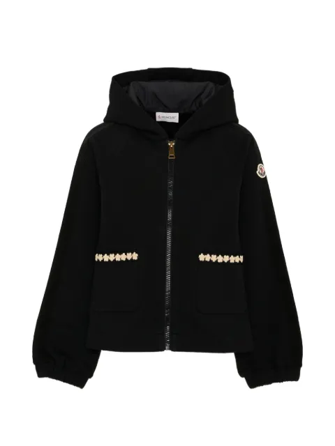 Moncler Enfant floral-embroidered zip-up hoodie