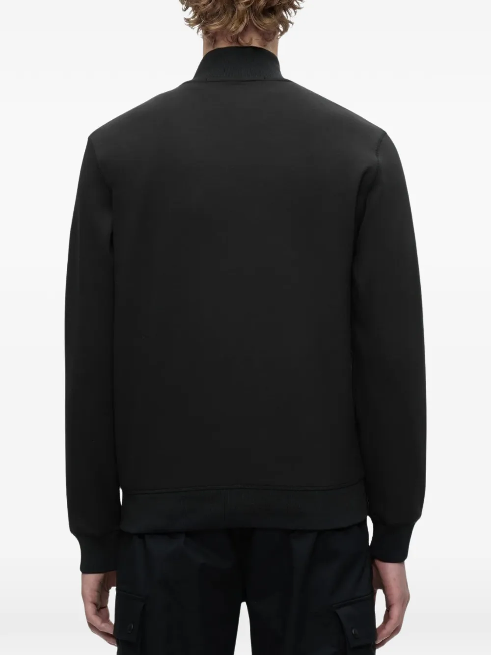 Karl Lagerfeld logo-plaque zip-up sweatshirt Zwart