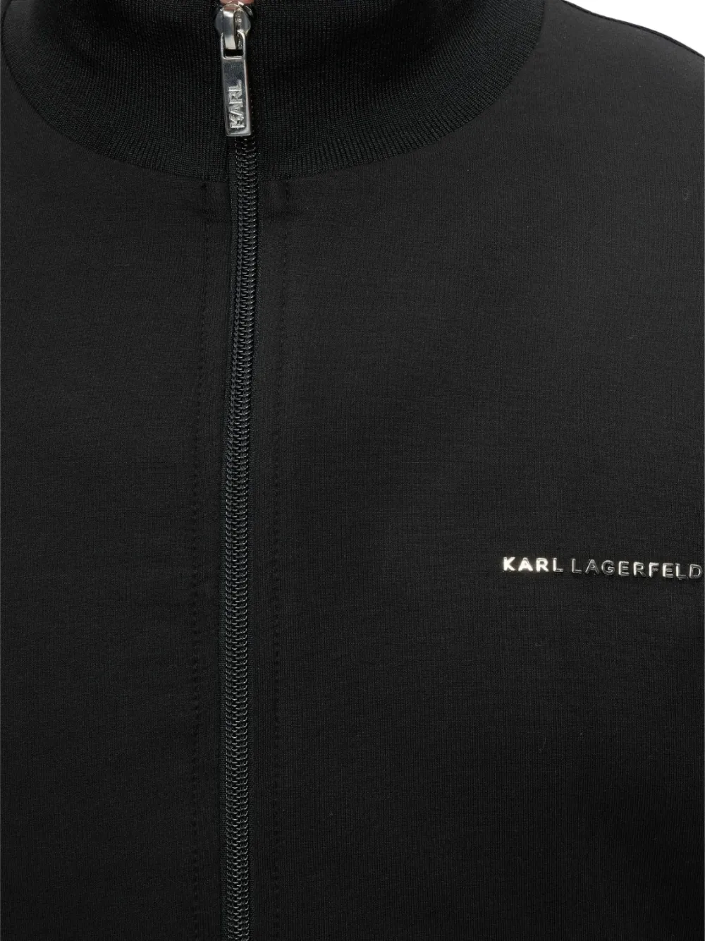 Karl Lagerfeld logo-plaque zip-up sweatshirt Zwart