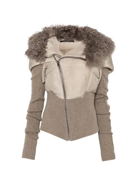 YEHUAFAN shearling-trim panelled jacket