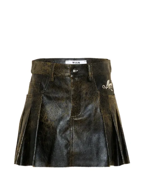 MSGM Kids falda con efecto envejecido y pliegues