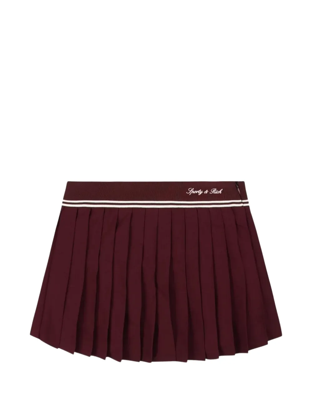 Sporty & Rich Abigail pleated logo-print mini skirt - Rot