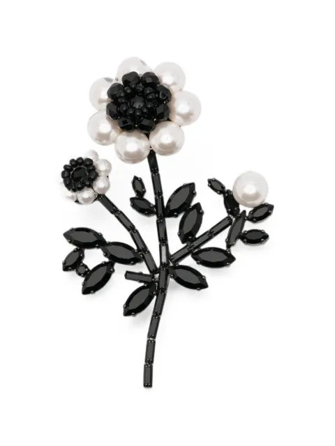 Ermanno Scervino floral-motif crystal-embellished brooch