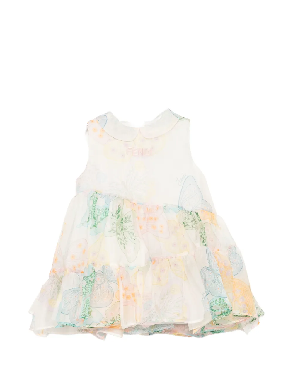 Fendi Kids Kleid mit Schmetterling-Print - Nude