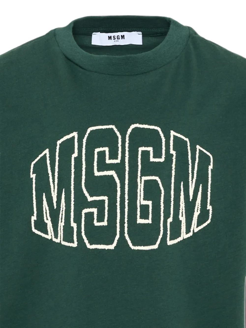 MSGM Kids T-shirt met geborduurd logo Groen