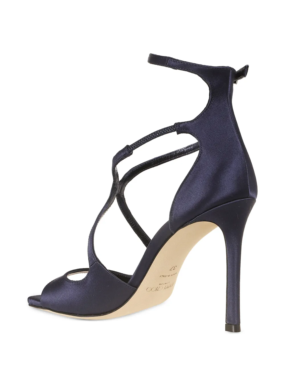 Jimmy Choo satin crossover-strap sandals Blauw