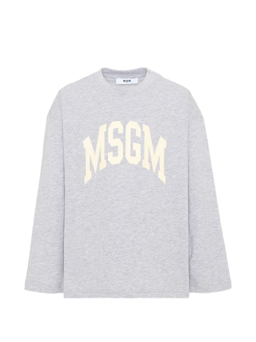 MSGM Kids logo-print long-sleeve T-shirt - Grigio
