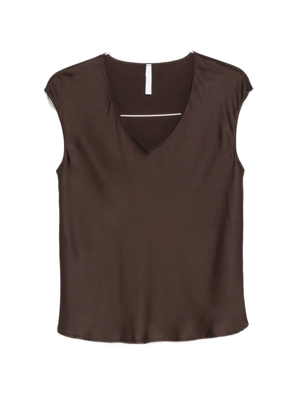 IMPERIAL satin-finish scoop-neck top - Marrone